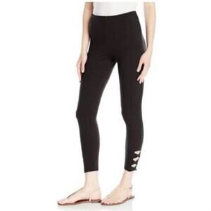Lysse Womens black leggings with ankle cutouts Size S